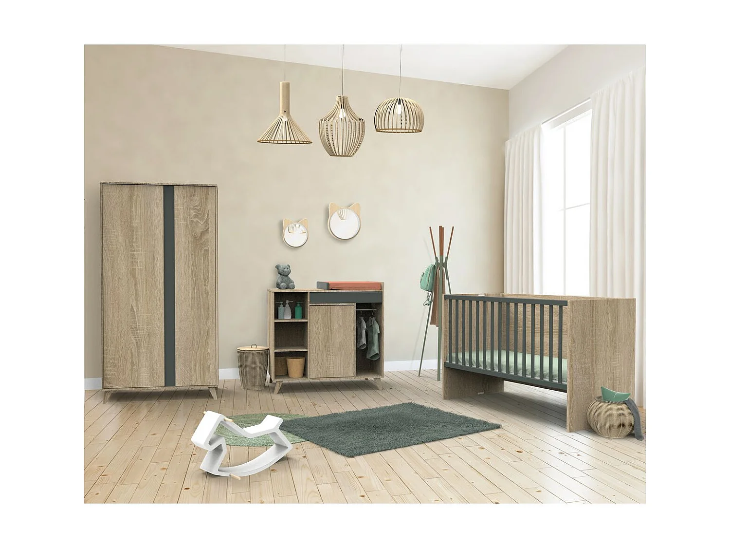 Cama bebé 140x70cm convertible en cama junior 90x190cm