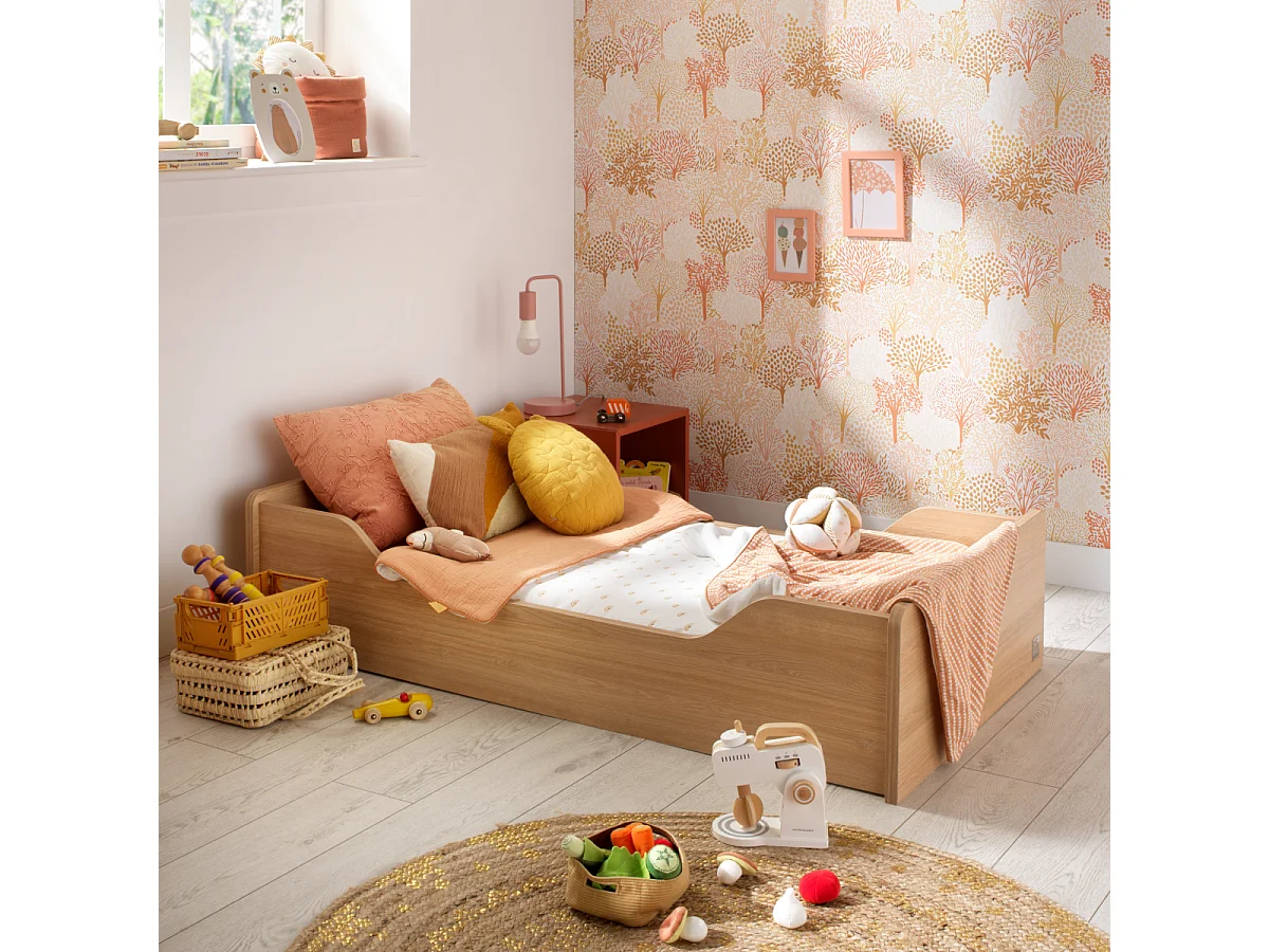 Lettino 140x70 - Little Big Bed in legno, decoro rovere miele