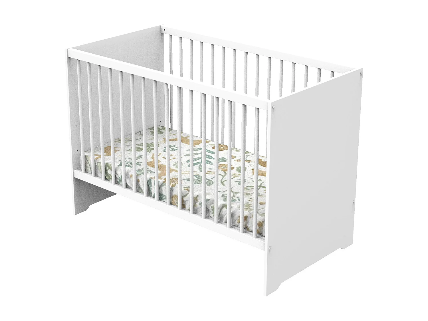Lit bébé 120 x 60 en bois blanc FIRST - BabyPrice