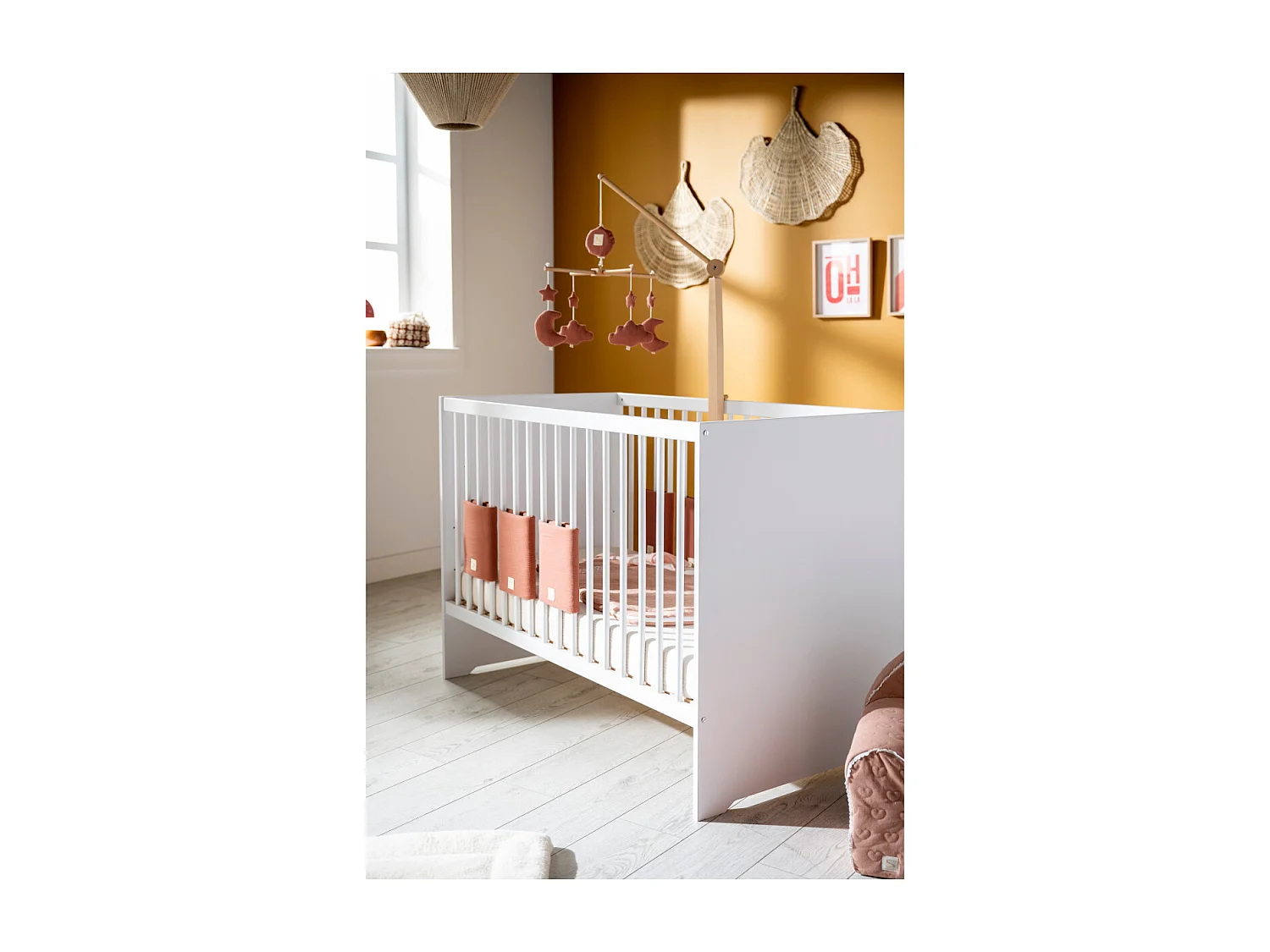 Lit bébé 120 x 60 en bois blanc FIRST - BabyPrice
