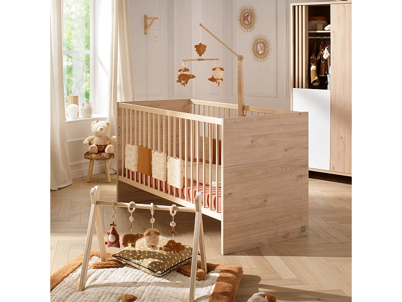 Cama convertible 140x70 - Little Big Bed en madera, decoración roble suave