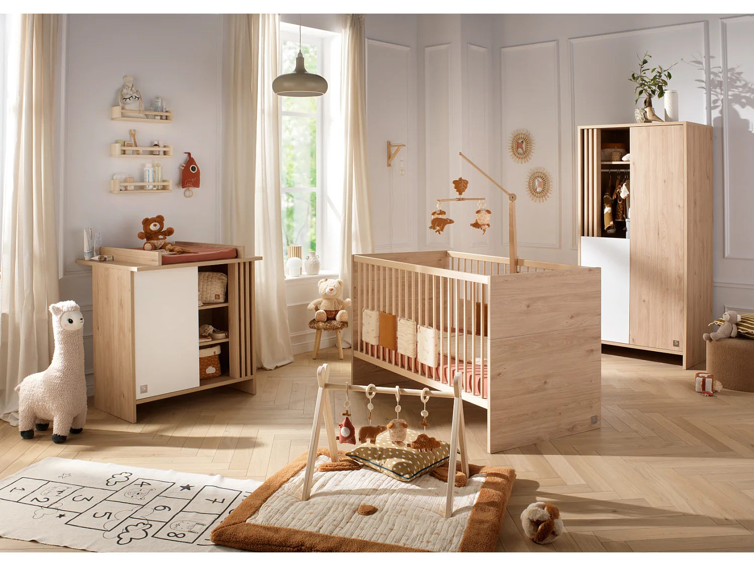 Lit évolutif 140x70 - Little Big Bed en bois décor chêne suave TOKYO - Sauthon