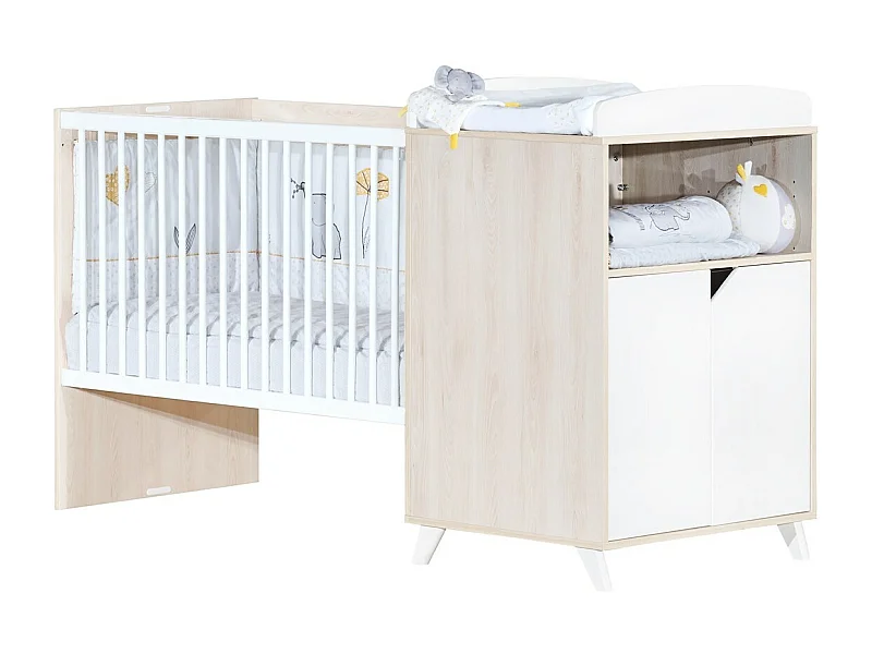 Cama combinada de 120x60, convertible en 90x190 en madera