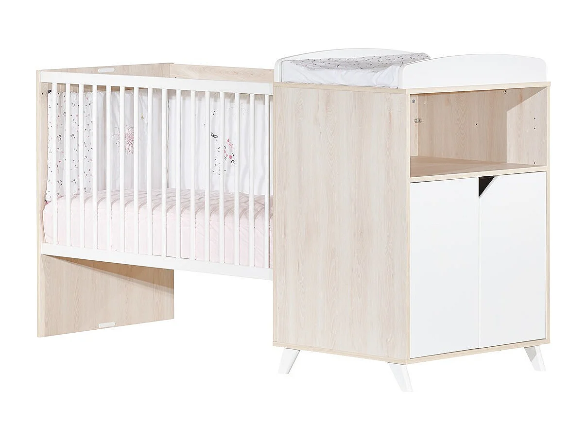 Cama combinada de 120x60, convertible en 90x190 en madera