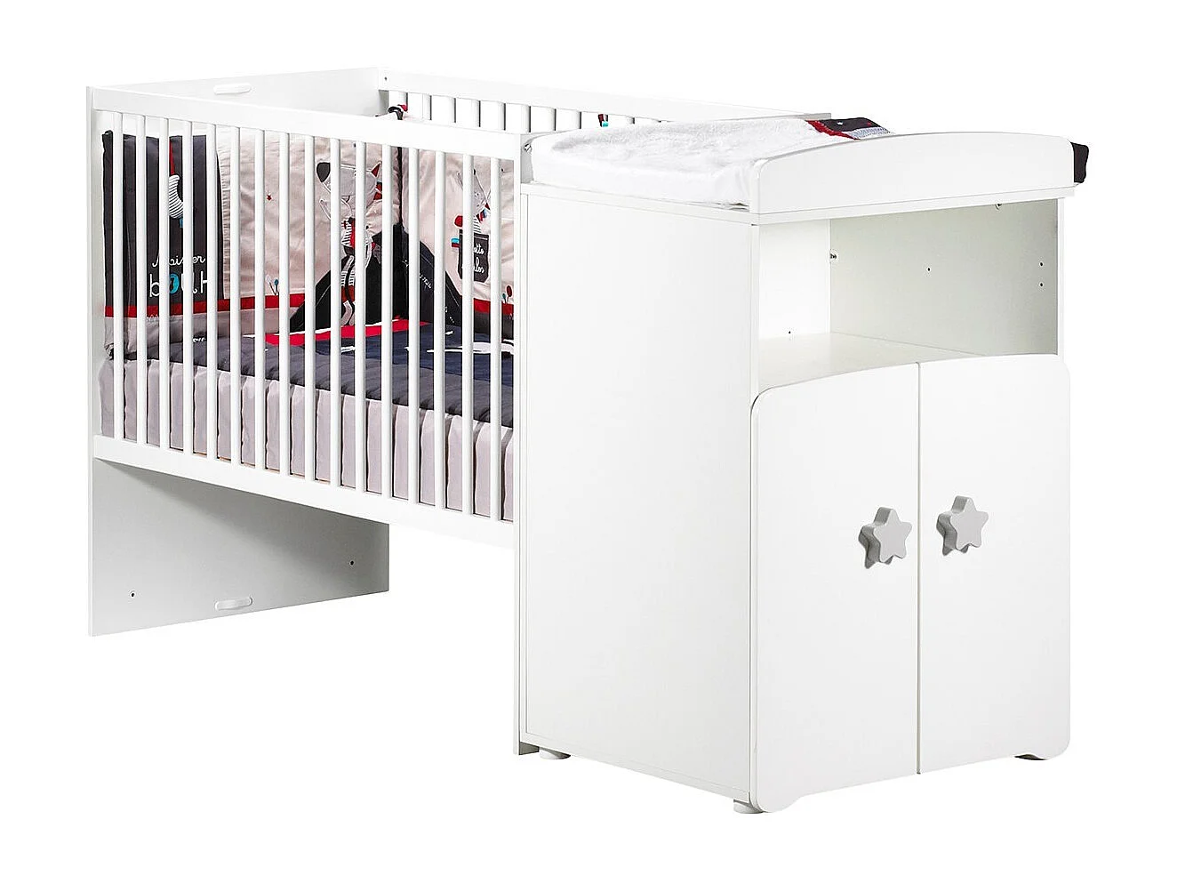 Cama combinada convertible de 120x60 a 90x190