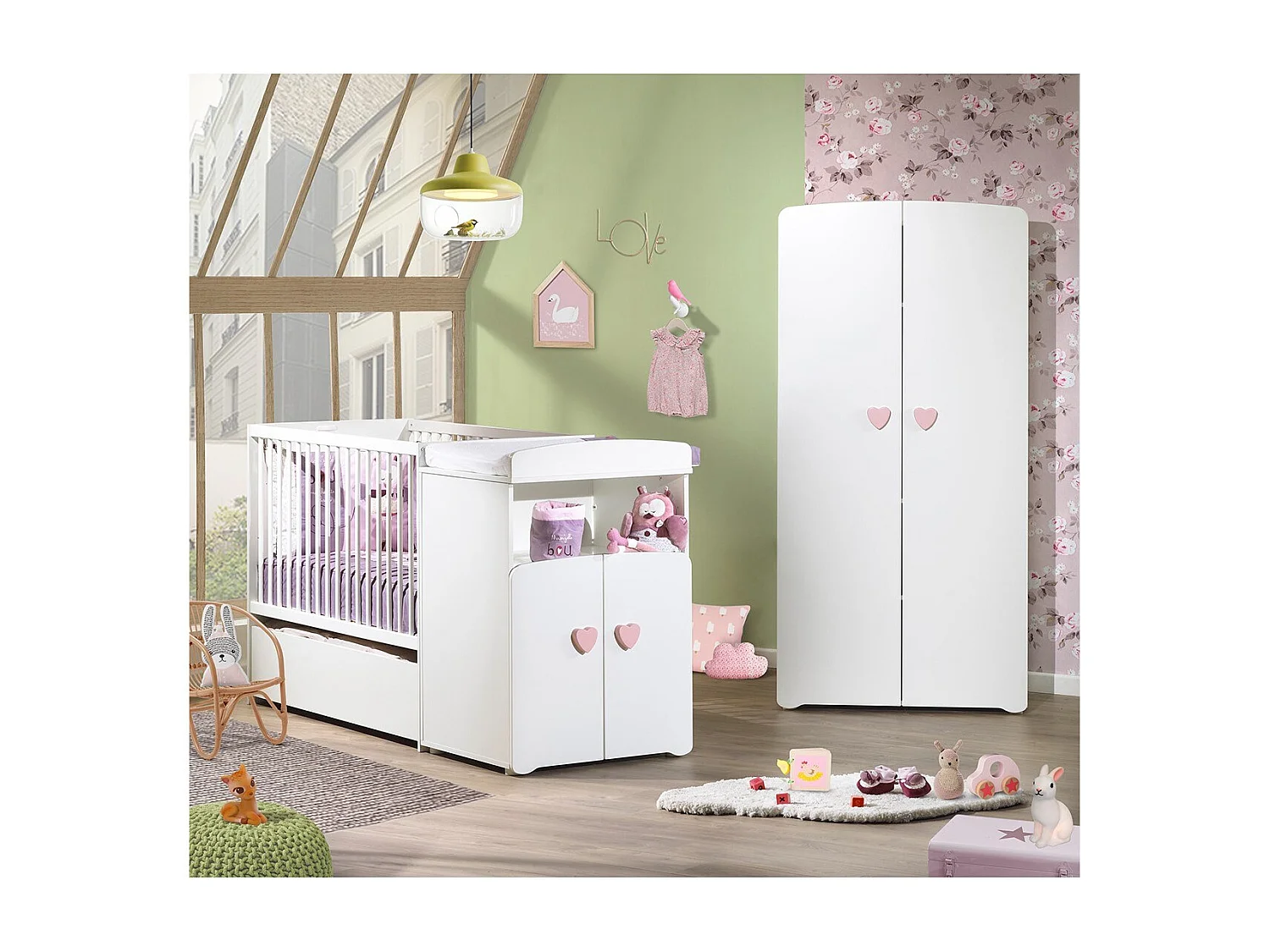 Letto combinato trasformabile da 120x60 a 90x190