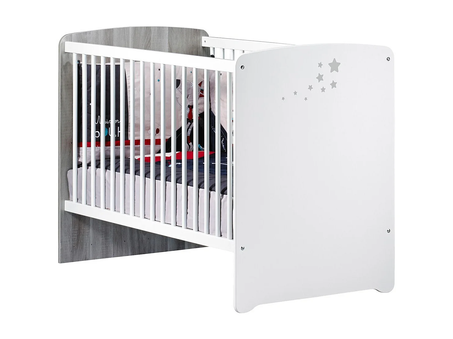 Lit 120x60 à barreaux en bois NAO - BabyPrice