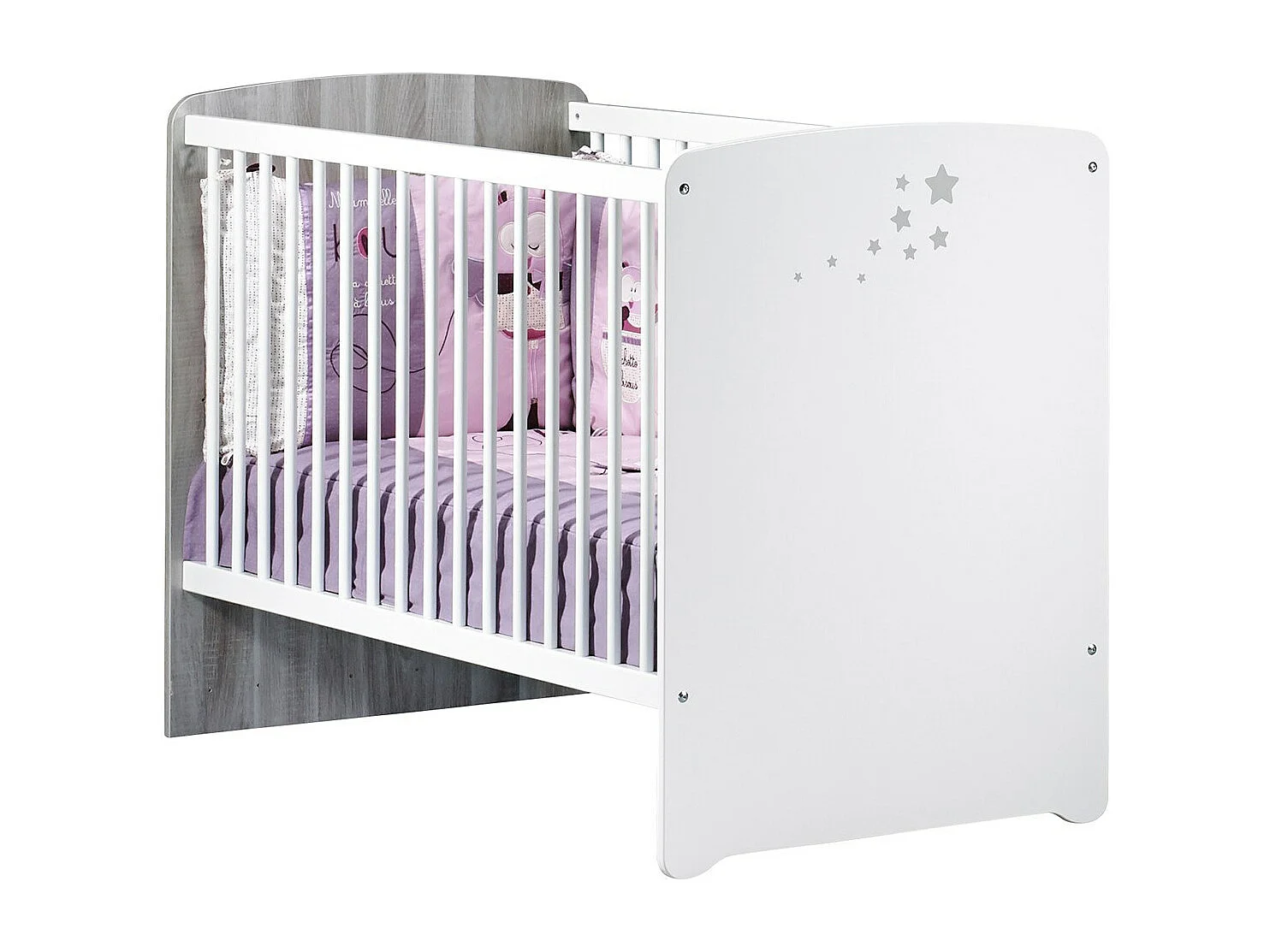 Lit 120x60 à barreaux en bois NAO - BabyPrice