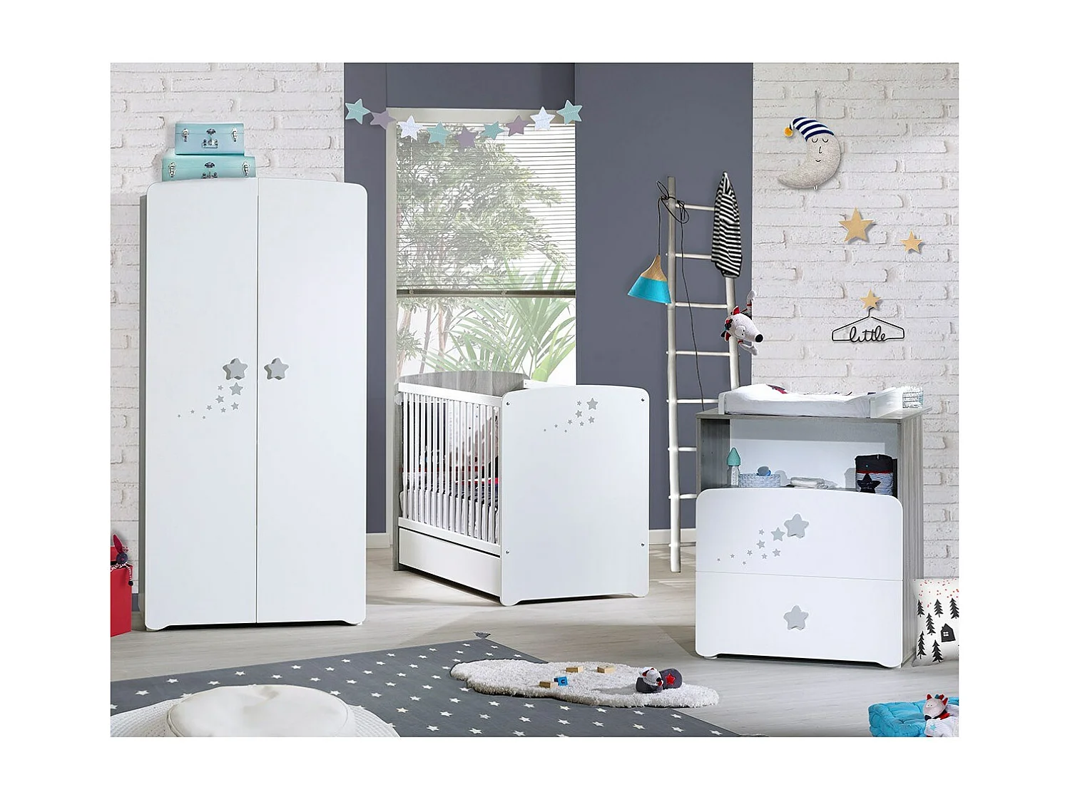 Lit 120x60 à barreaux en bois NAO - BabyPrice