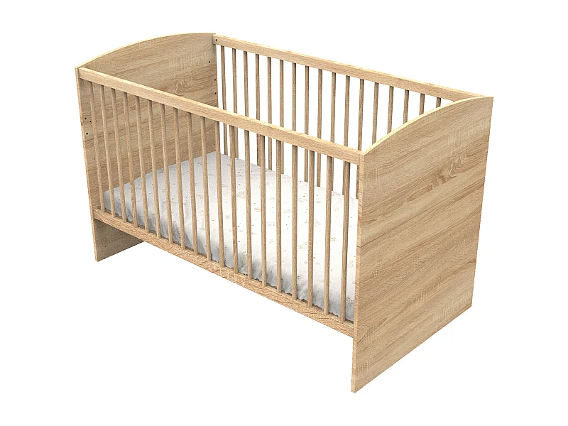 Cuna 140x70 - Little Big Bed en madera, decoración roble dorado