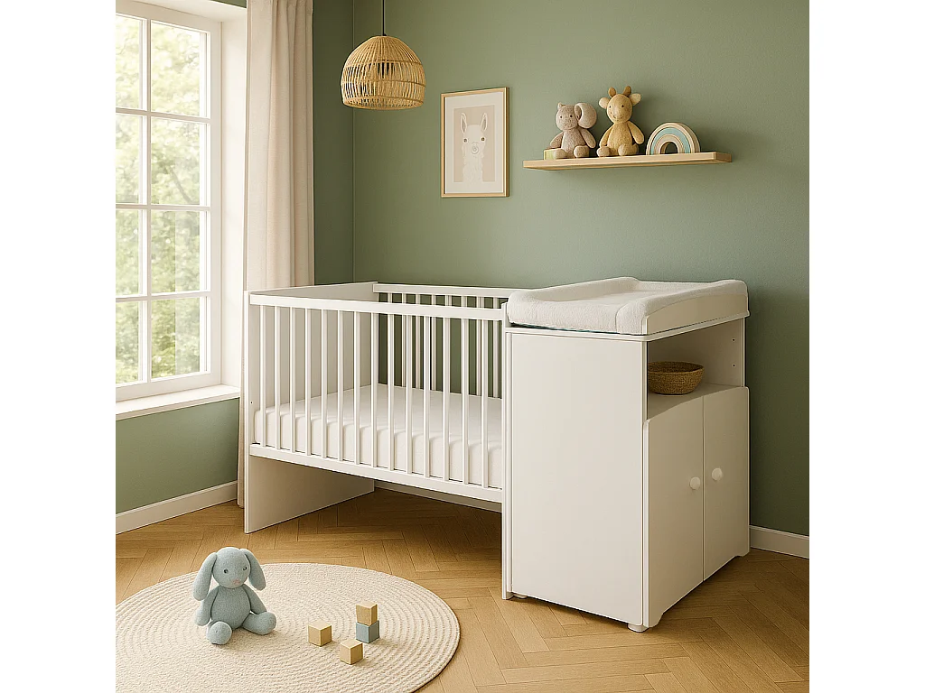 Lit combiné évolutif 120x60 en 90x190 BASIC - BabyPrice