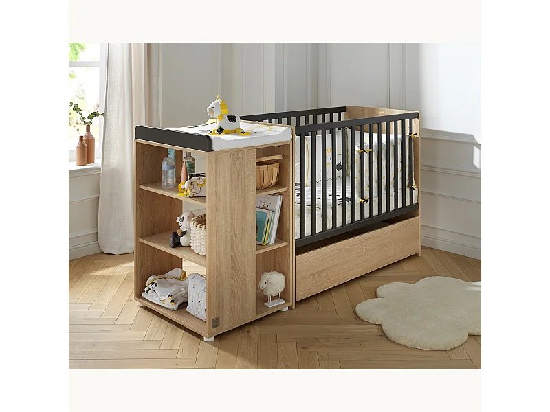 Cama combinada 120x60cm convertible en 90x190cm