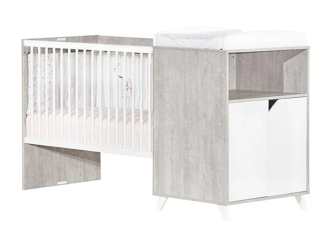 Lit Combiné 120x60 évolutif en 90x190 en bois SCANDI - BabyPrice