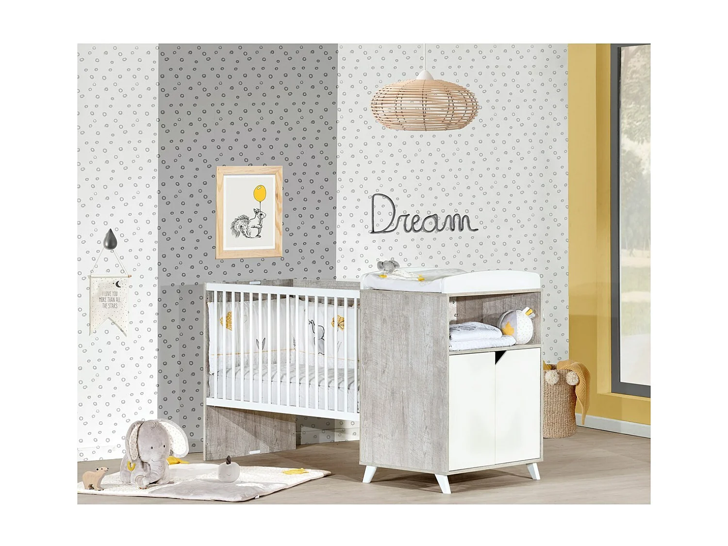 Lit Combiné 120x60 évolutif en 90x190 en bois SCANDI - BabyPrice