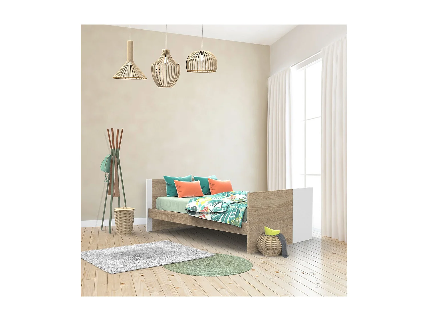Cama bebé 140x70cm convertible en cama junior 90x190cm