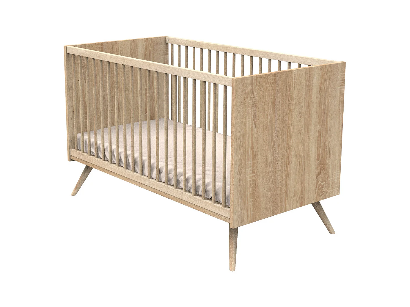 Lettino in legno marrone 140x70cm