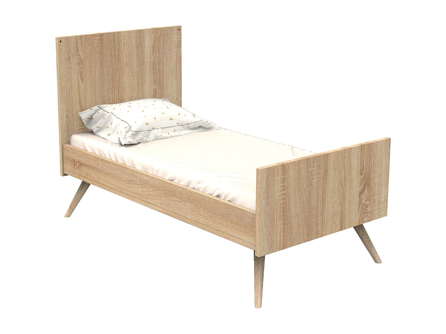 Lit bébé évolutif 140x70cm en bois marron SEVENTIES - Sauthon