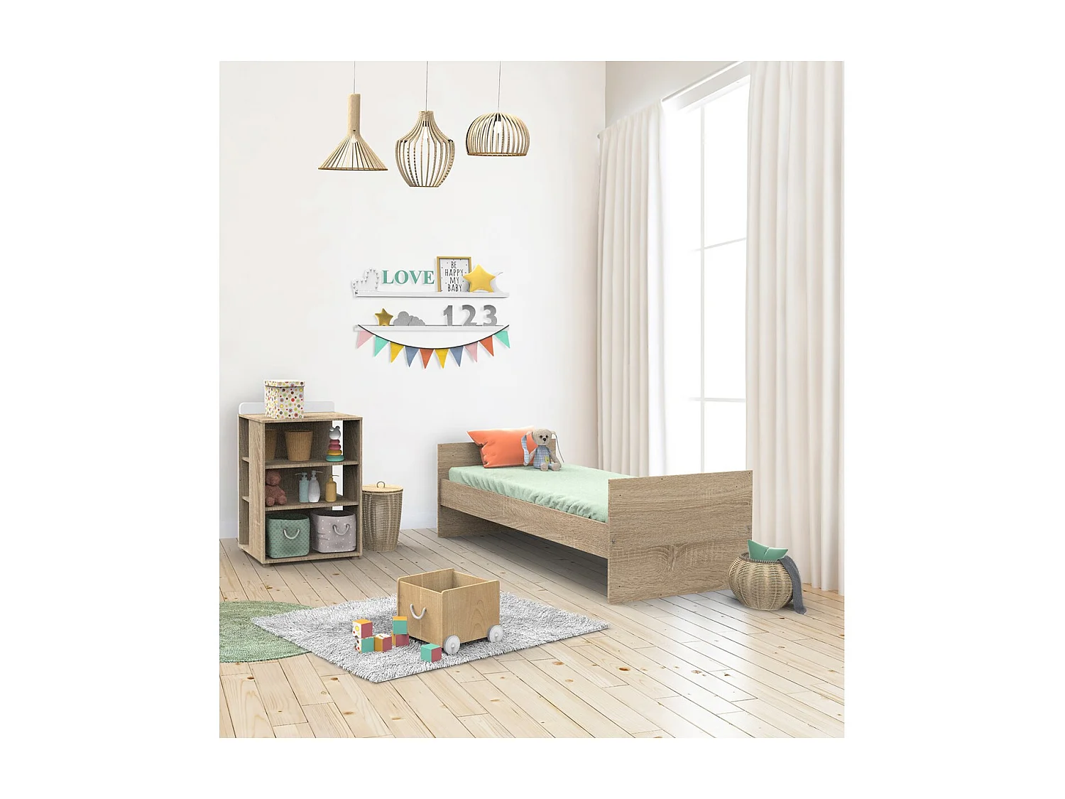 Cama combinada 120x60cm convertible en 90x190cm