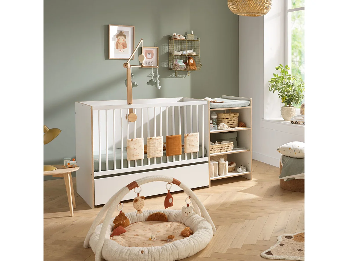 Kombiniertes Babybett – 120 x 60 cm – umwandelbar auf 90 x 190 cm