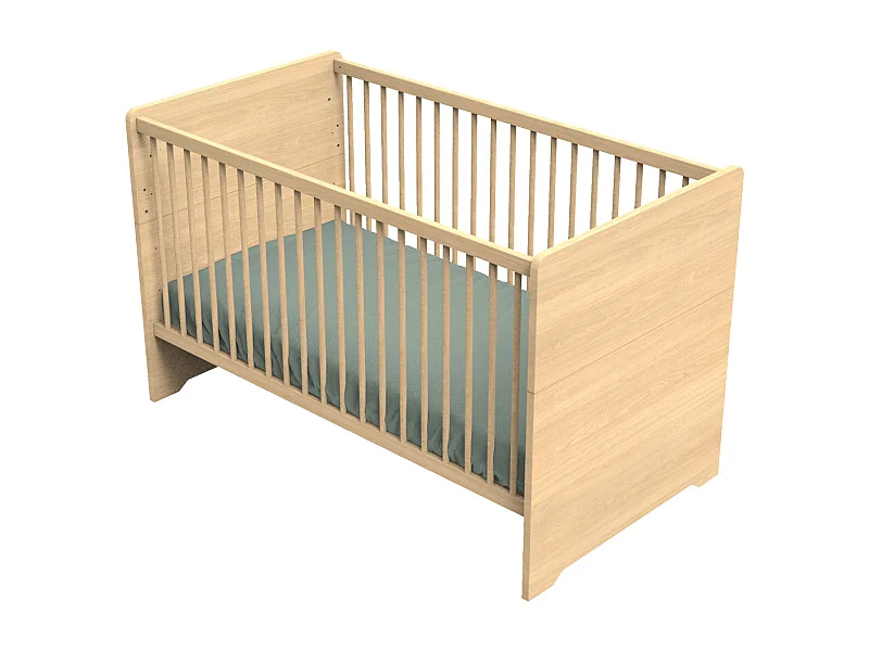 Cuna 140x70 - Little Big Bed en madera, decoración roble miel