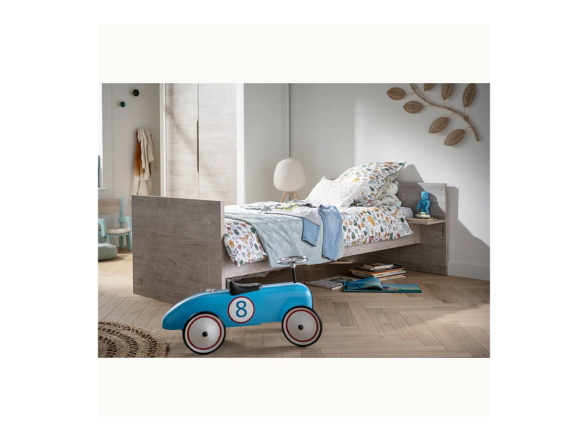 Lit combiné 120x60 évolutif en bois blanc LOFT - Sauthon