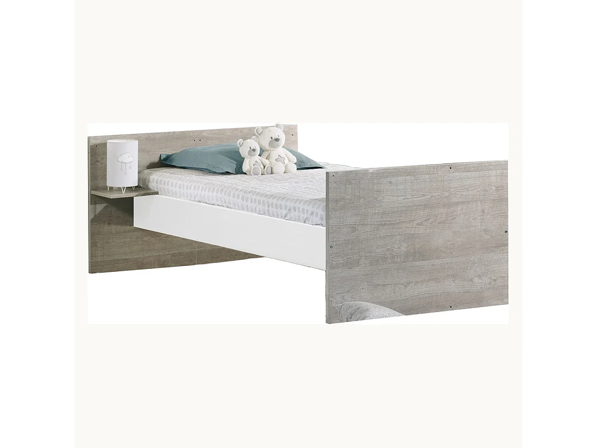 Cama convertible de madera blanca 120x60