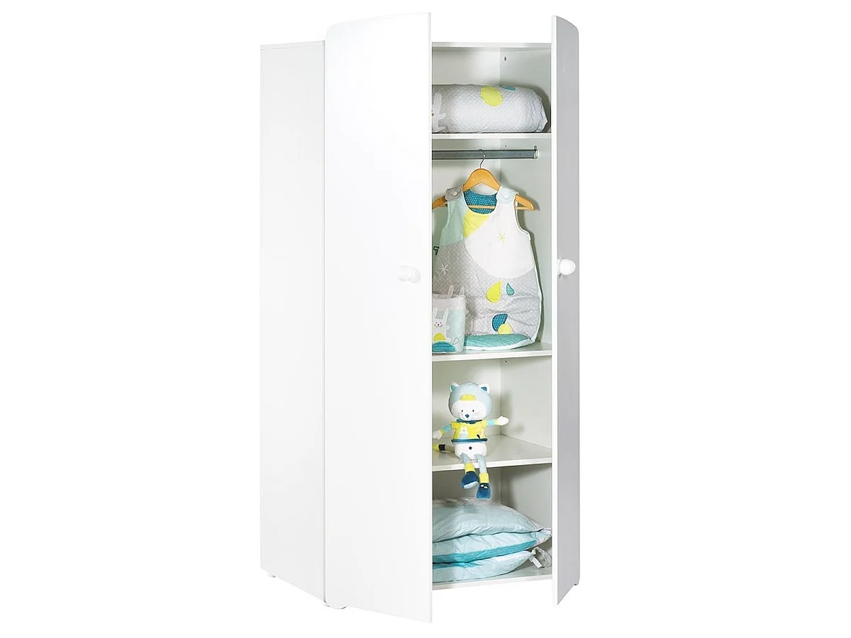 Conjunto de muebles para bebé con cuna 120x60?cm, cómoda con cambiador y armario de 2 puertas