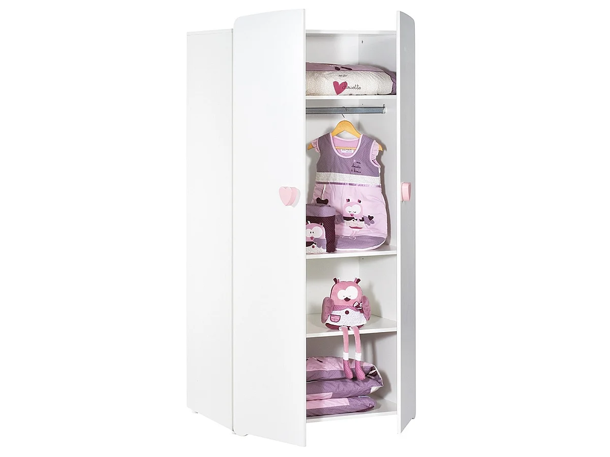 Conjunto de muebles para bebé con cuna 120x60?cm, cómoda con cambiador y armario de 2 puertas