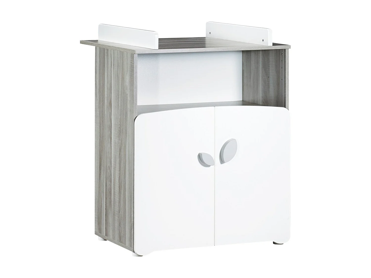 Chambre trio lit, Commode à langer et Armoire en bois blanc LEAF - BabyPrice