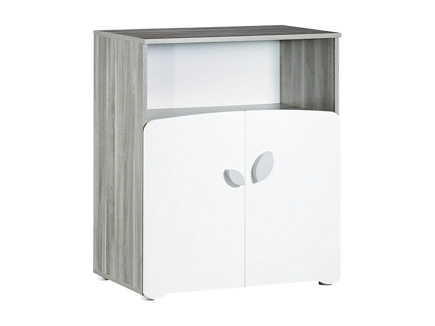 Cama trío y cambiador de madera blanca