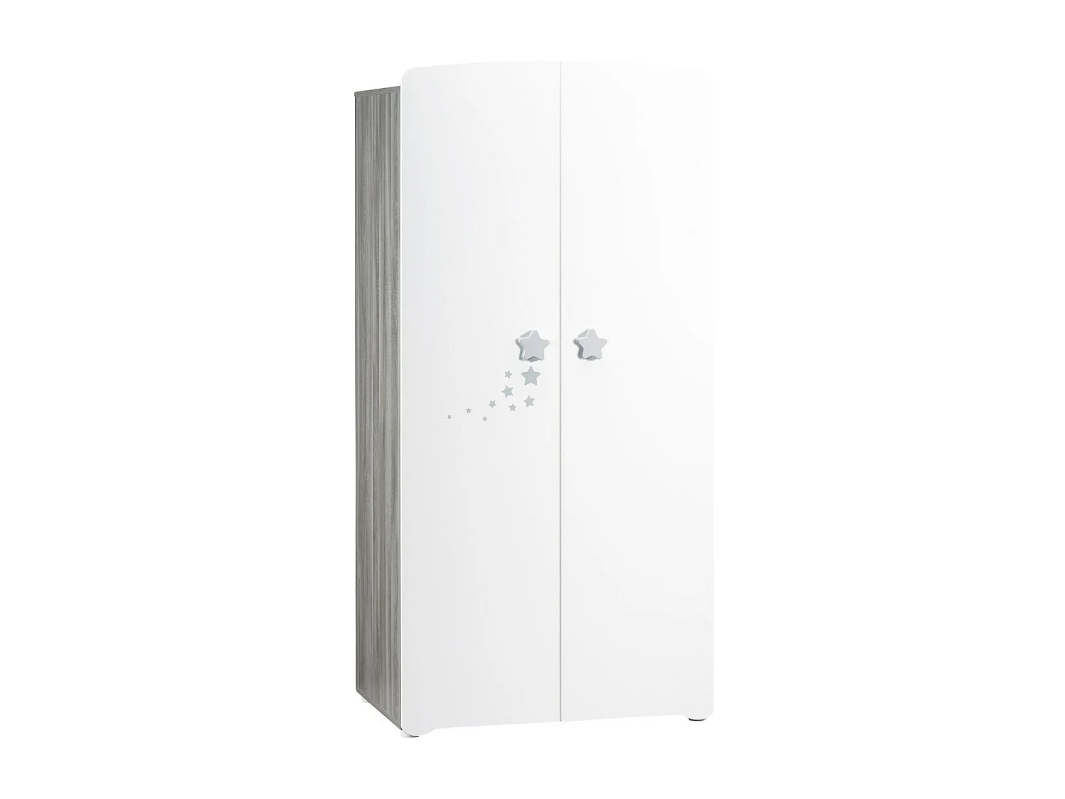 Chambre trio lit et Commode et Armoire en bois blanc NAO - BabyPrice