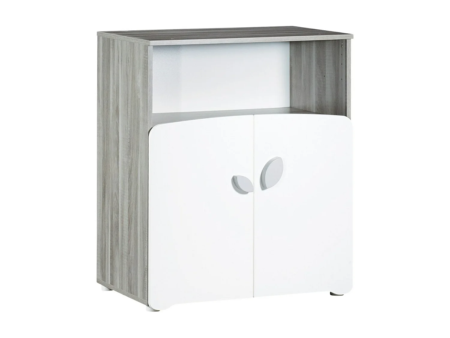 Dormitorio dúo cama y cambiador en madera blanca