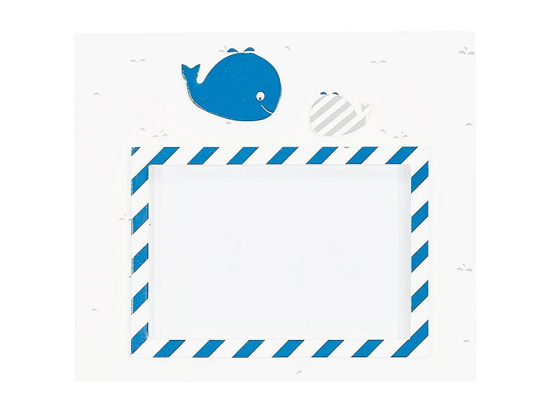 Cadre photo en bois blanc BLUE BALEINE - Sauthon
