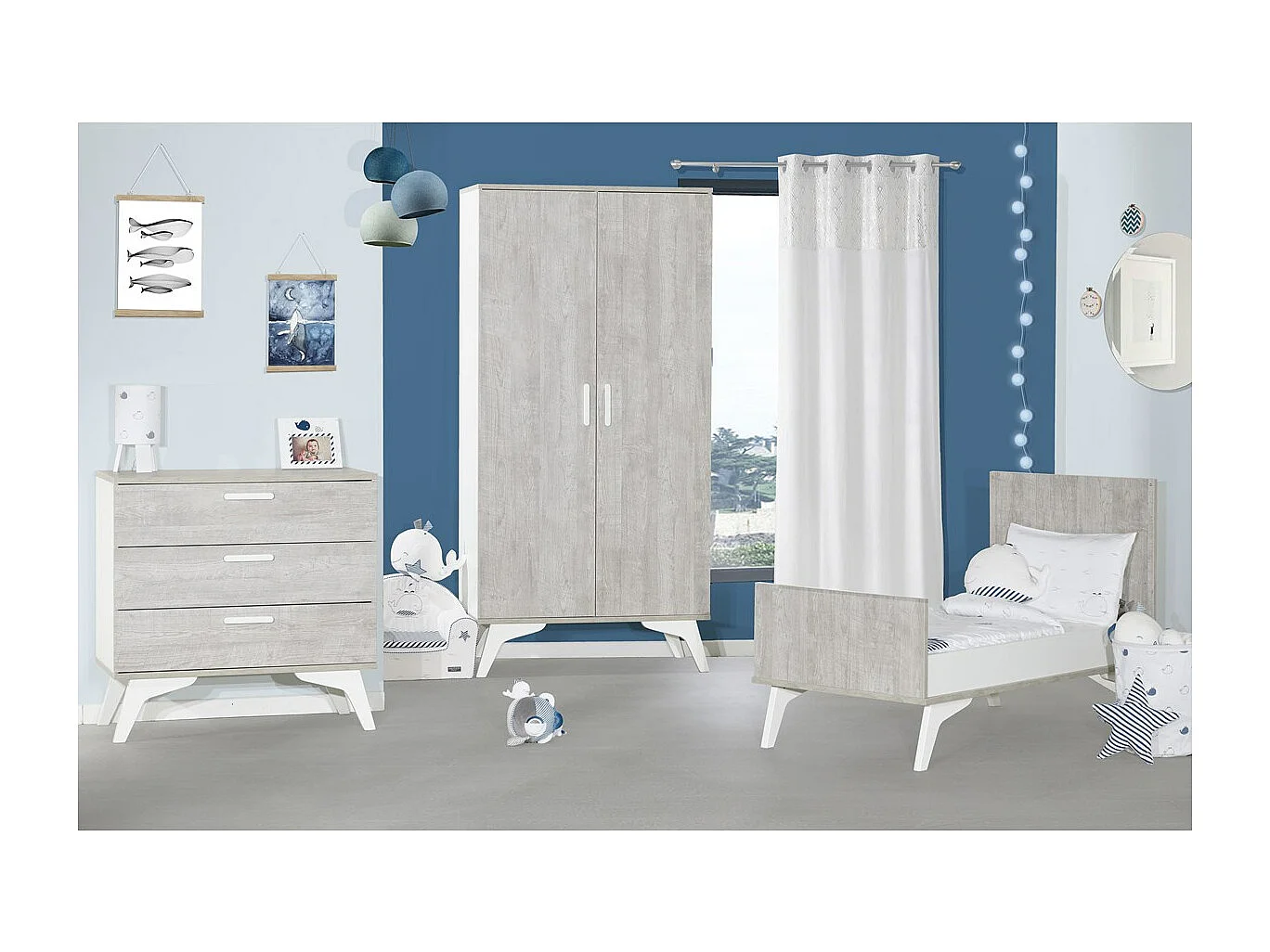 Cadre photo en bois blanc BLUE BALEINE - Sauthon