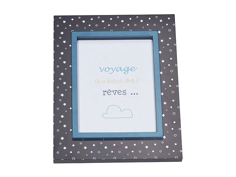 Cadre Photo Rectangle en MDF Bleu LAZARE - Sauthon