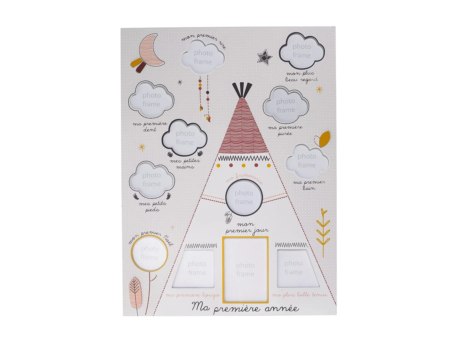 Pell-mell 12 fotos Tipi de madera beige