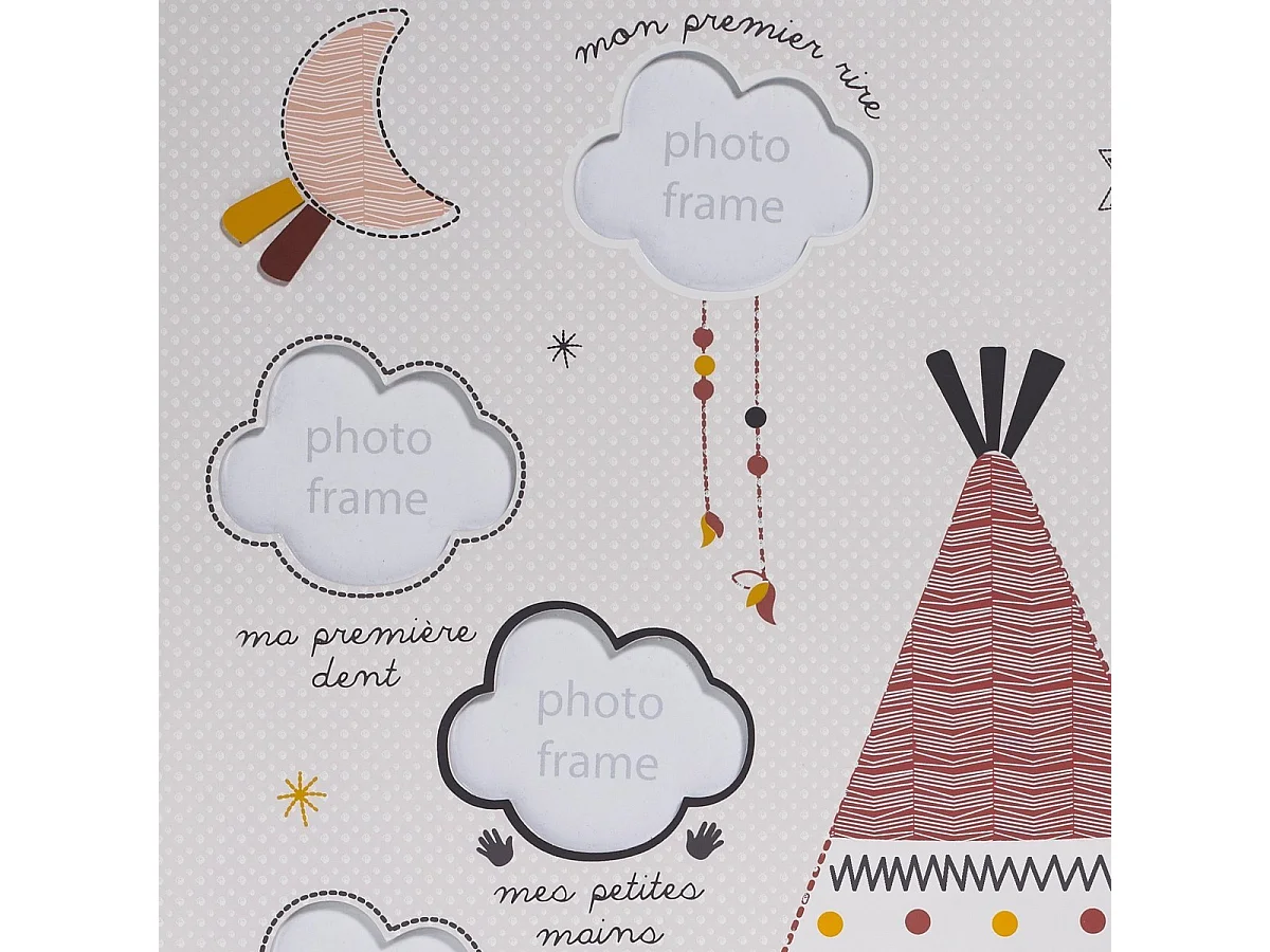 Pell-mell 12 fotos Tipi de madera beige