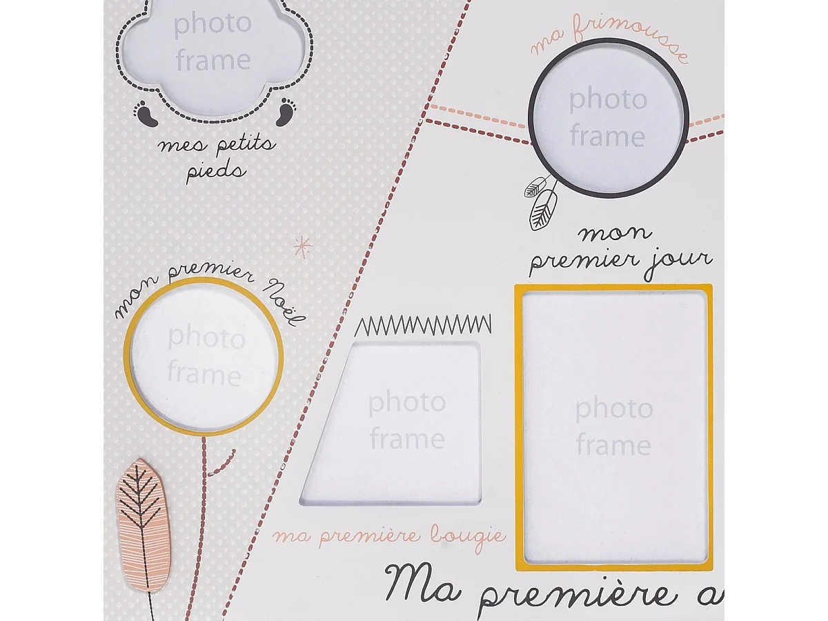 Pell-mell 12 fotos Tipi de madera beige