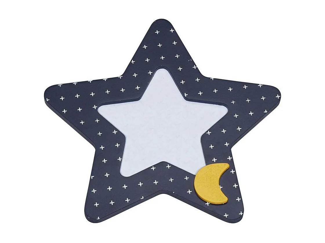 Cadre Photo etoile en MDF Bleu HELLO - Sauthon