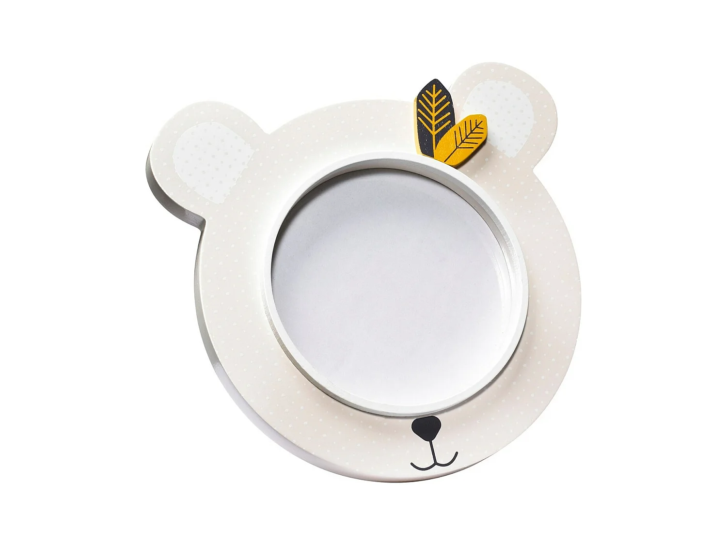 Portafoto orso 18x18 cm in legno beige