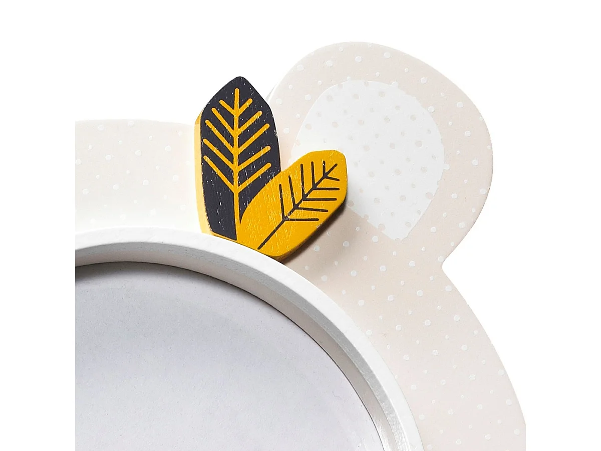 Marco de fotos oso 18x18 cm en madera beige