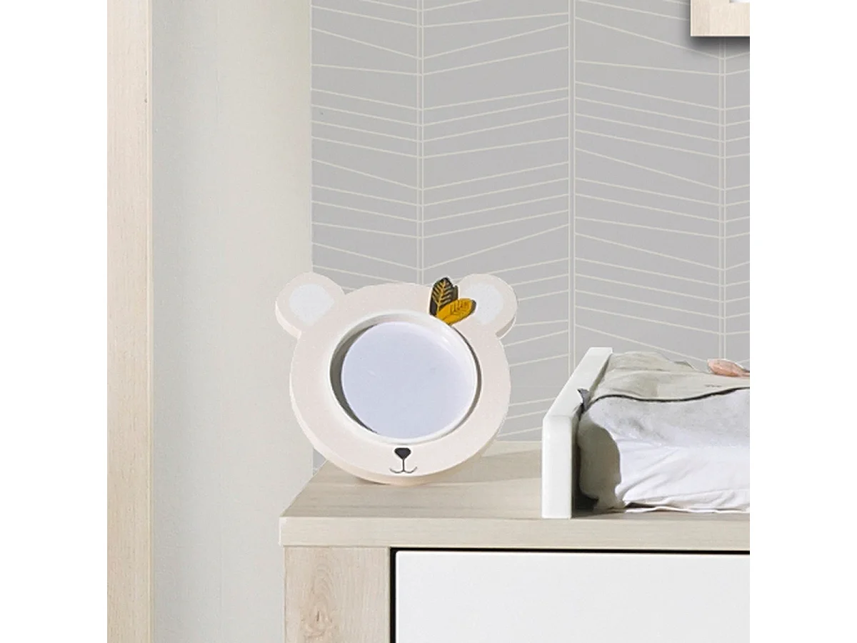 Marco de fotos oso 18x18 cm en madera beige