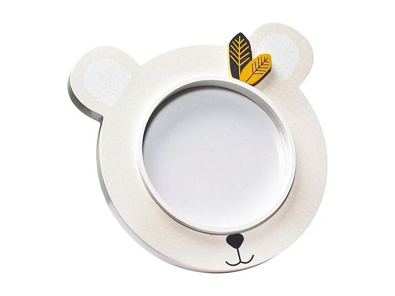 Portafoto orso 18x18 cm in legno beige