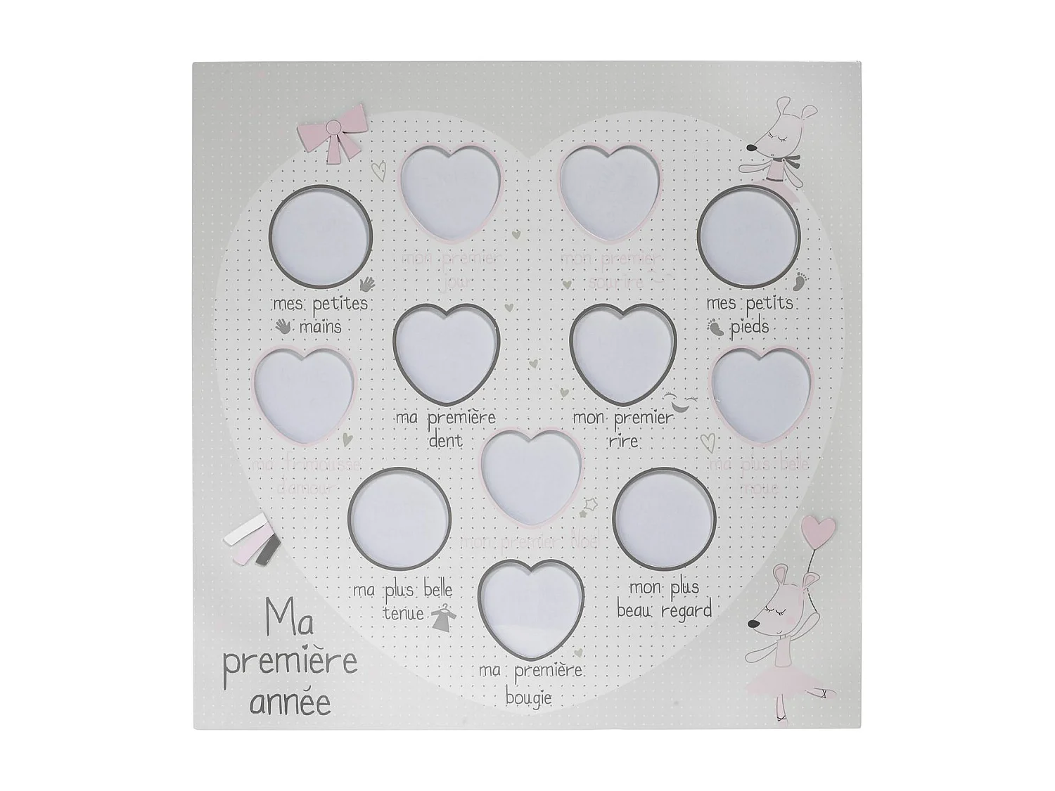 Pèle-mêle 12 photos en bois coeur LILIBELLE - Sauthon