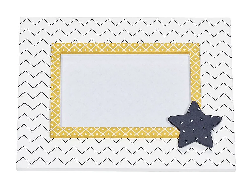 Cadre Photo Chevrons en MDF blanc HELLO - Sauthon