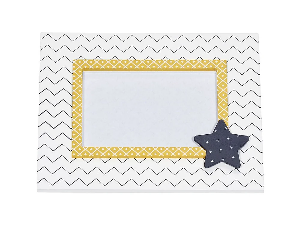 Cornice fotografica Chevron in MDF bianco