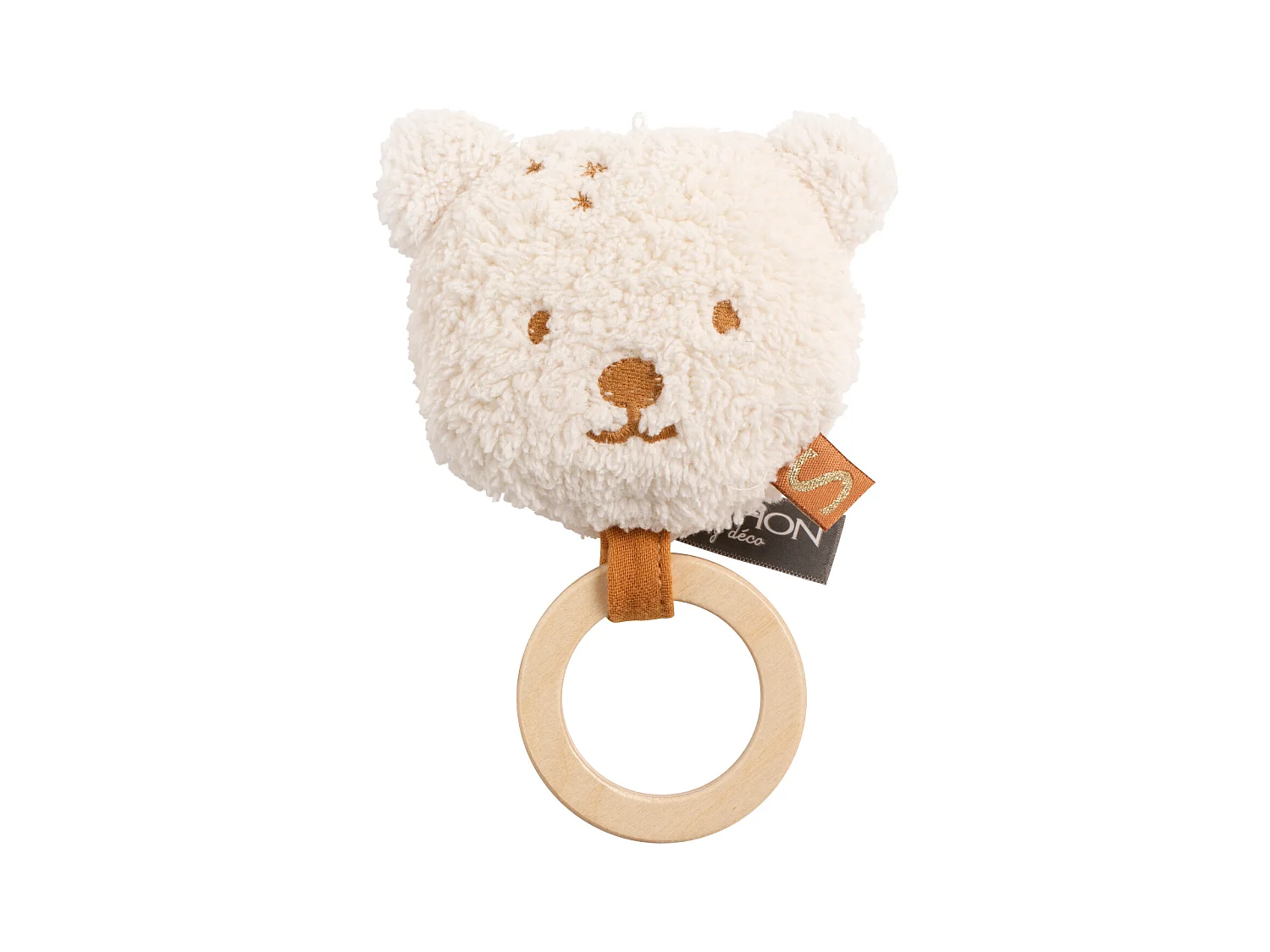 Hochet ours avec anneau en bois ORSINO - Sauthon