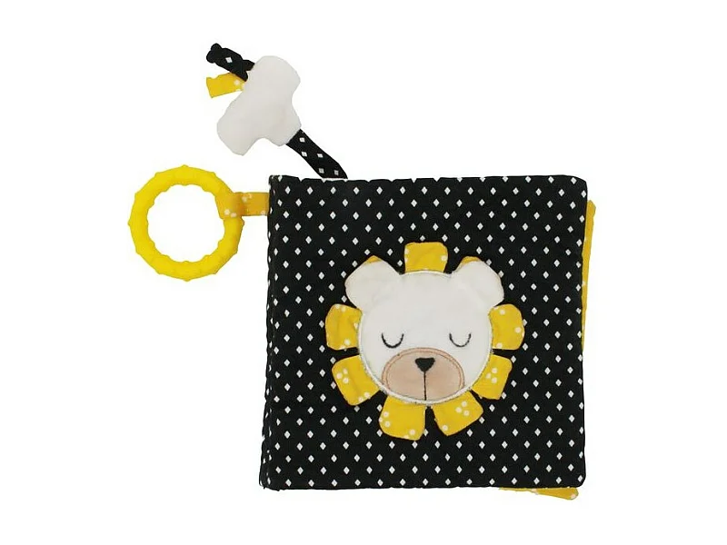 Livre d'eveil en velours blanc PLUCHE ET POMPON - Sauthon