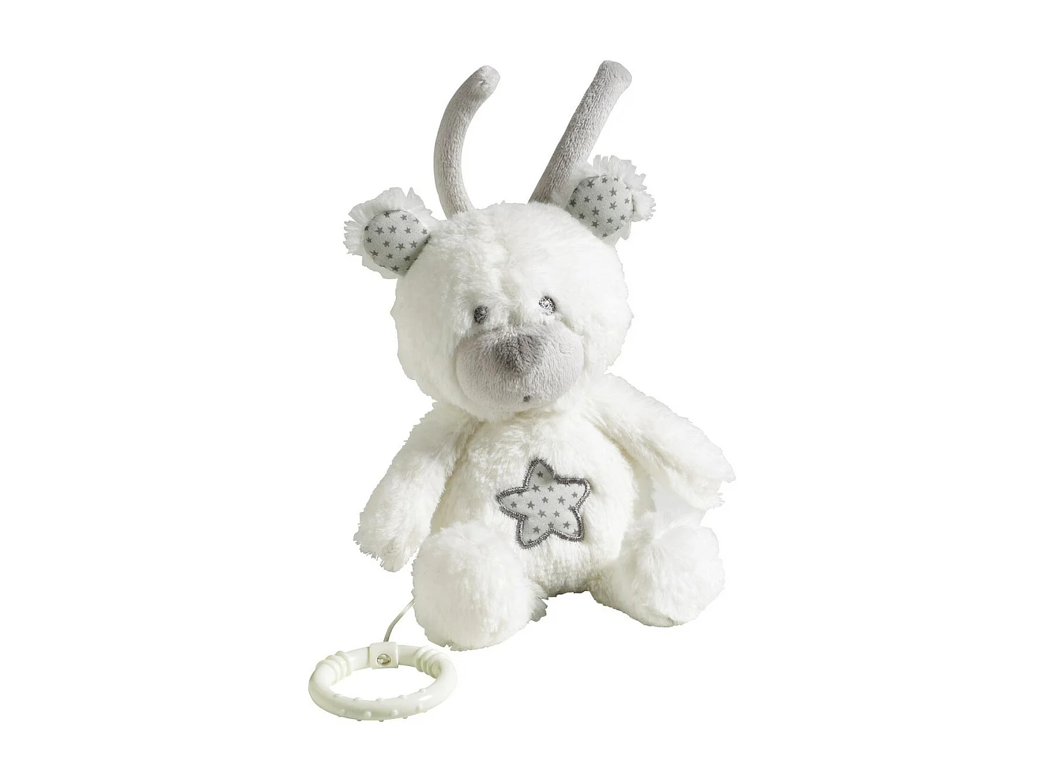 Peluche Mini Musical Ours en velours blanc CELESTE - Sauthon