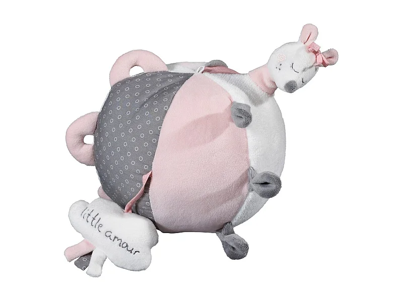 Balle d'activité bébé en velours Rose LILIBELLE - Sauthon